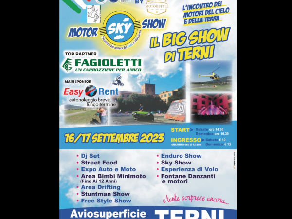 MOTOR SKY SHOW IN TERNI 16 - 17 September 2023